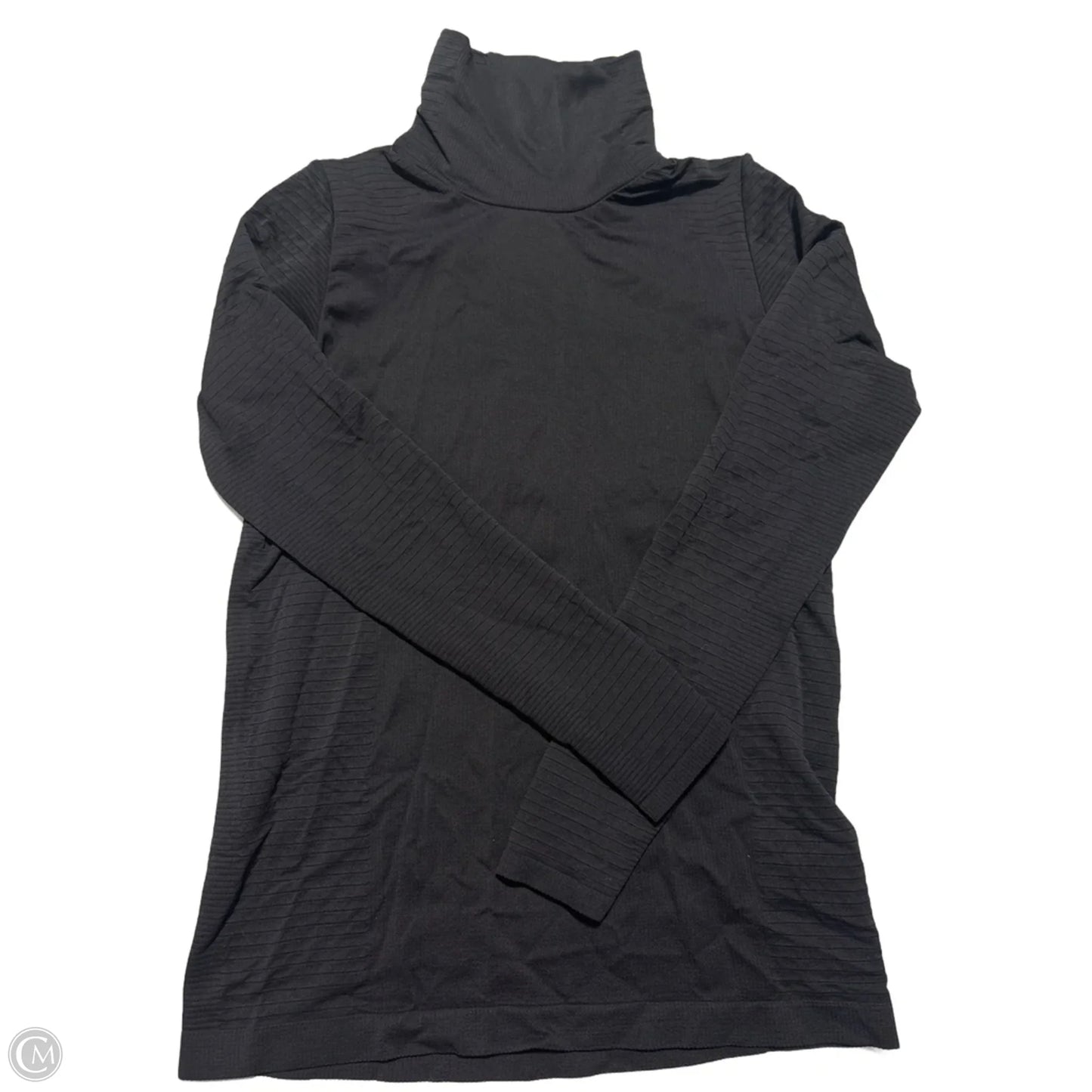 Athletic Top Long Sleeve Collar By Athleta In Black, Size: L
