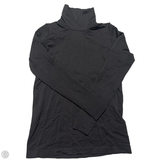 Athletic Top Long Sleeve Collar By Athleta In Black, Size: L