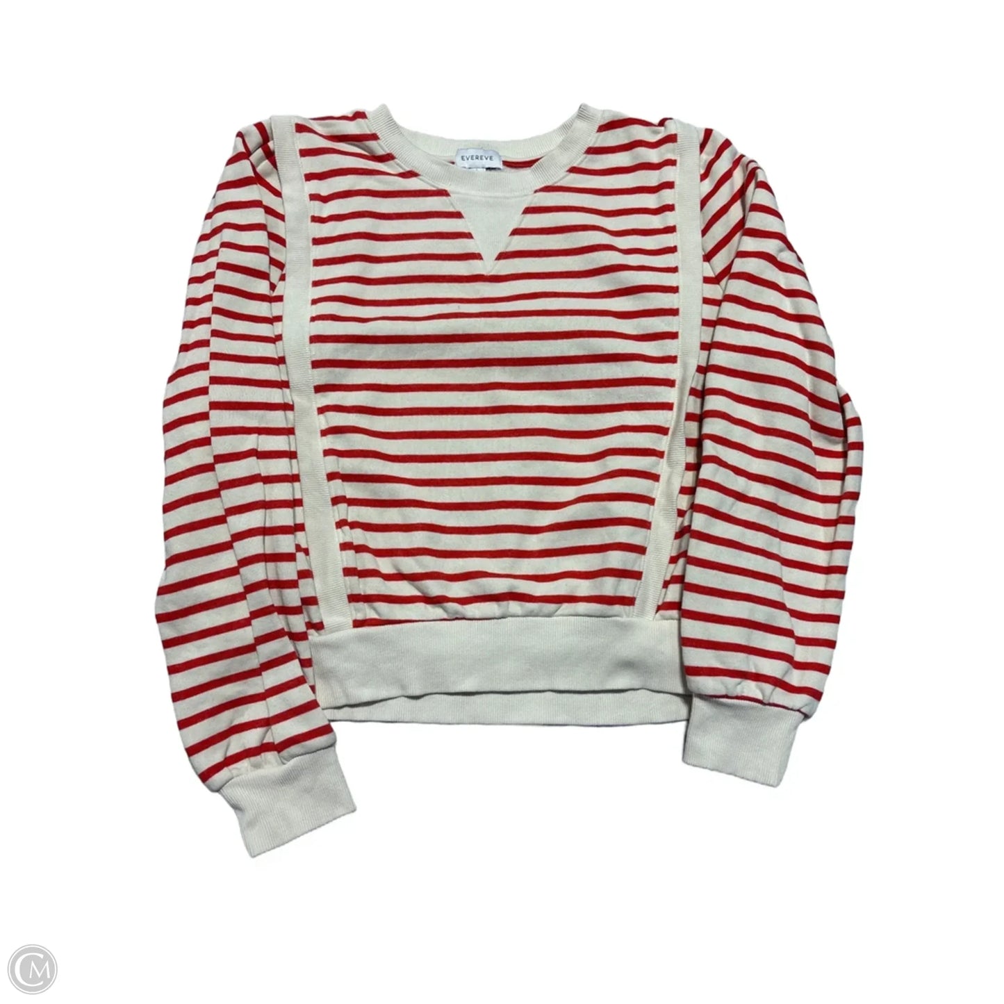 Top Long Sleeve By Evereve In Cream & Red, Size: L
