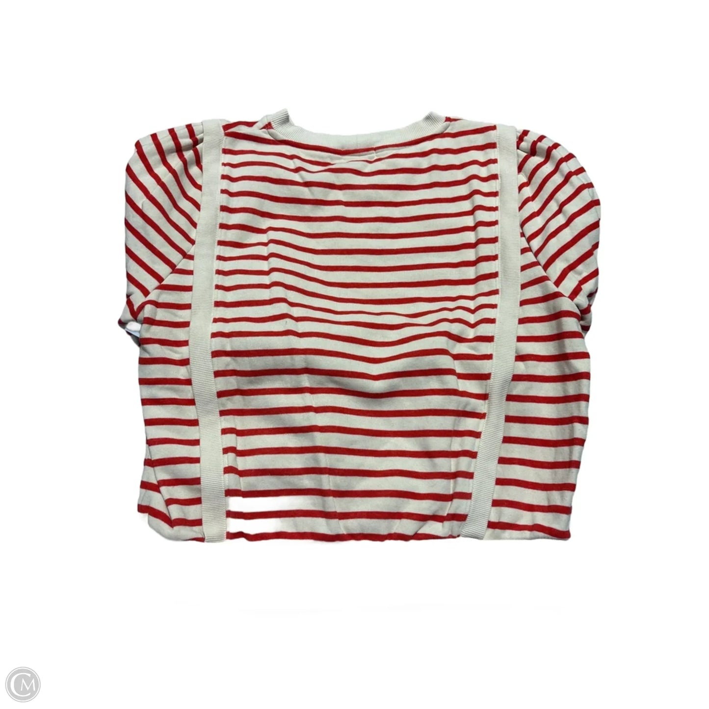 Top Long Sleeve By Evereve In Cream & Red, Size: L