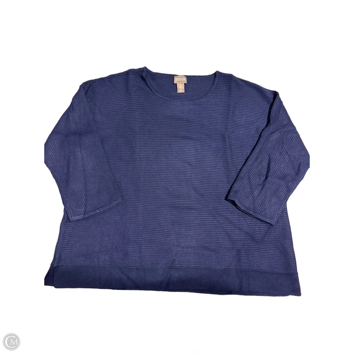 Top 3/4 Sleeve By Chicos In Navy, Size: Xl