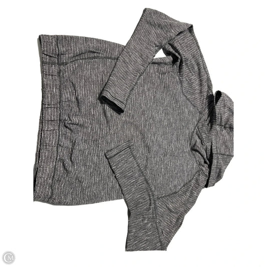 Athletic Sweatshirt Hoodie By Lululemon In Grey, Size: M