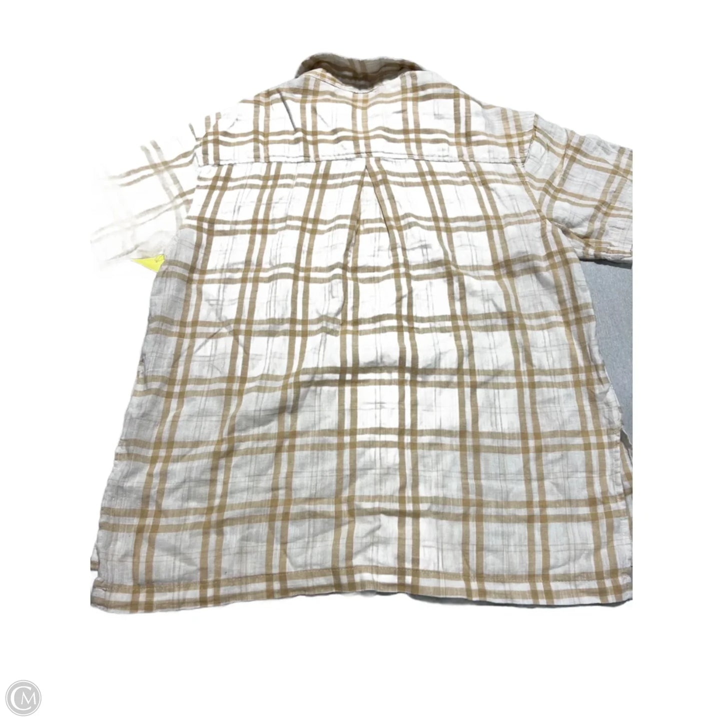 Top Short Sleeve By American Eagle In Cream & Tan, Size: S