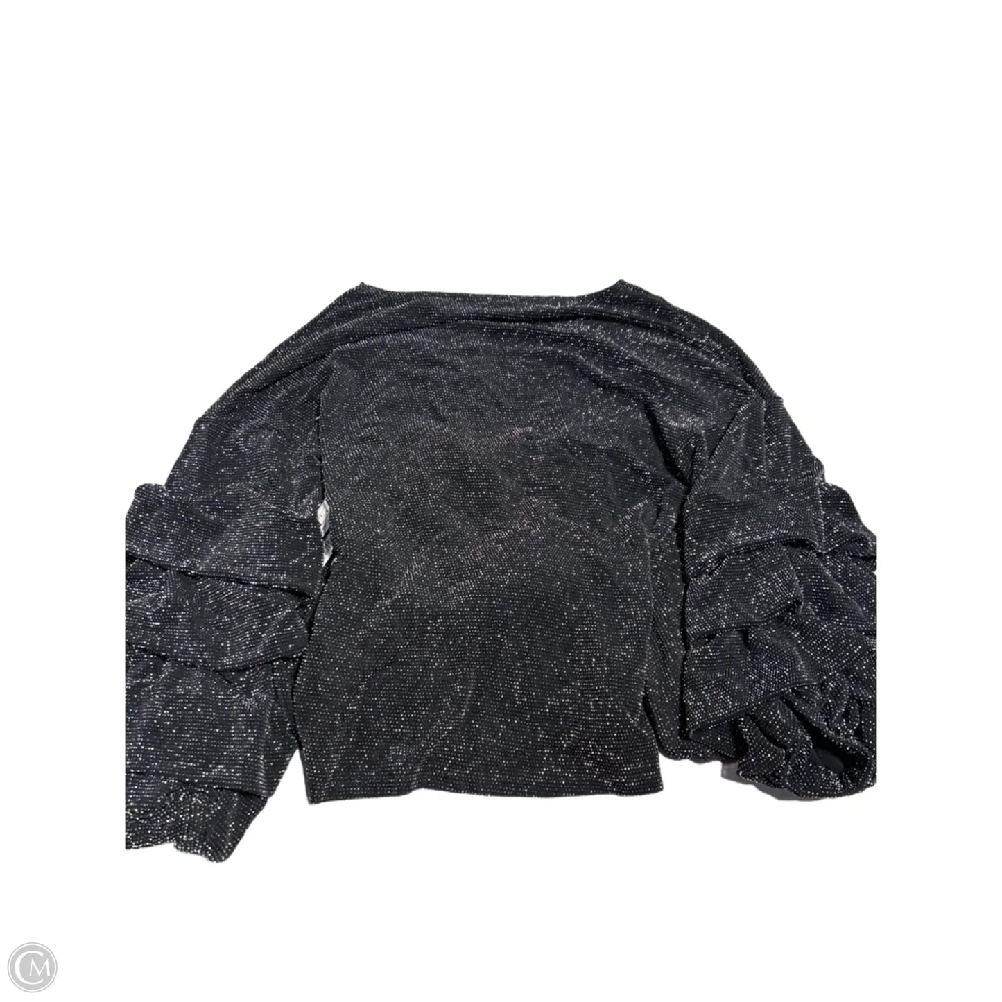 Top Long Sleeve By Venus In Black & Silver, Size: M