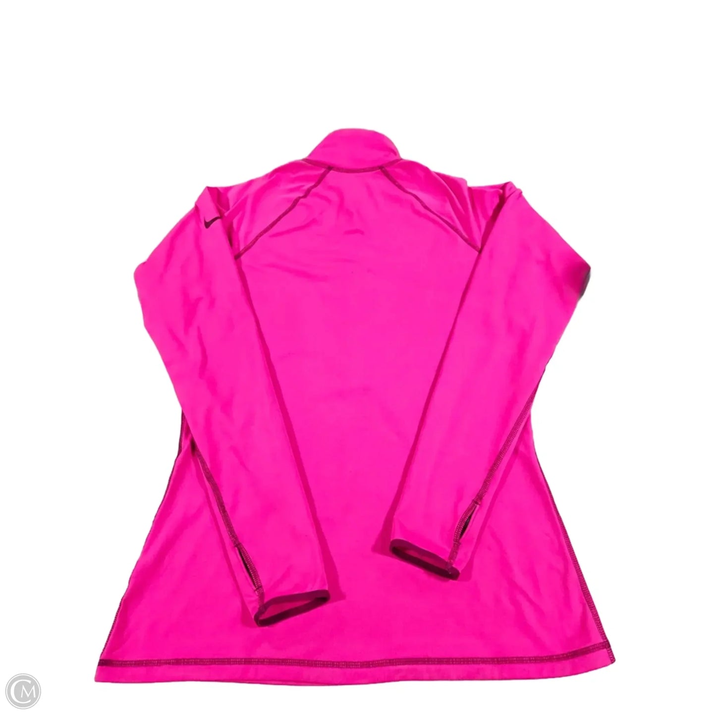 Athletic Top Long Sleeve Collar By Nike In Pink, Size: L