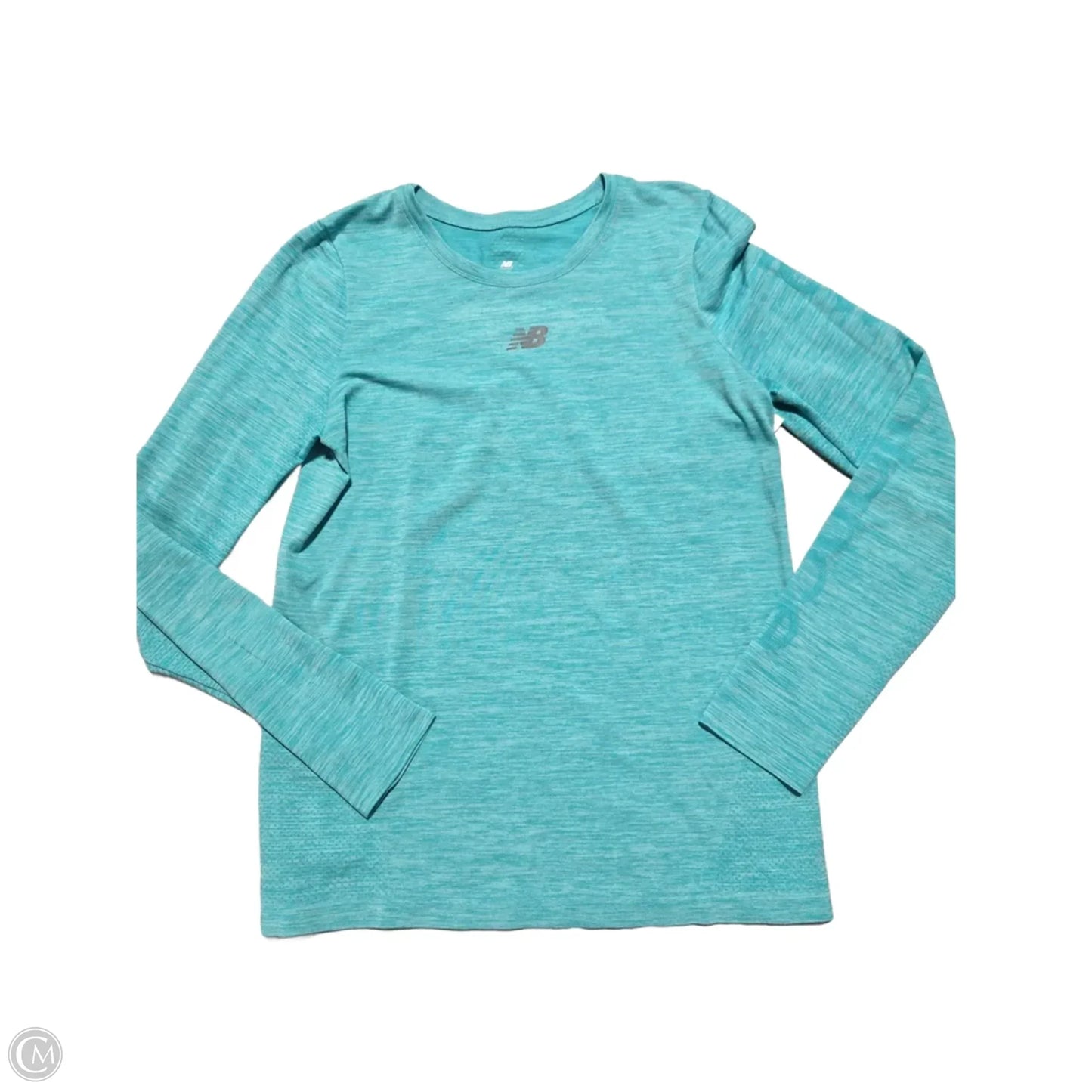 Athletic Top Long Sleeve Collar By New Balance In Blue, Size: M