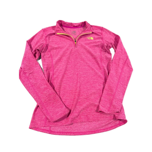 Athletic Top Long Sleeve Collar By The North Face In Pink, Size: M