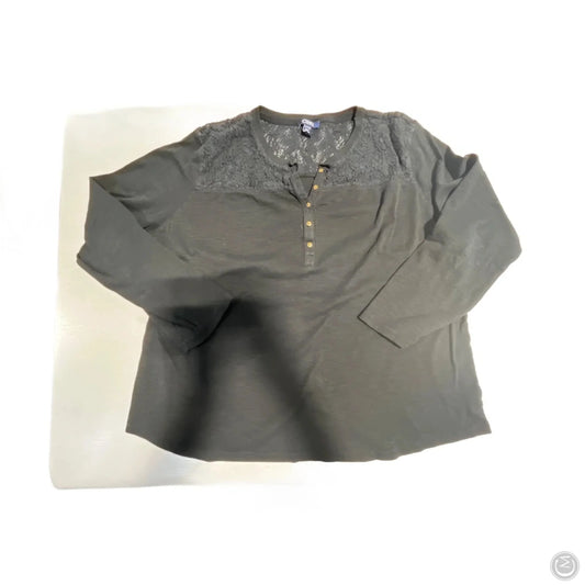 Top Long Sleeve By Chaps In Black, Size: 2x