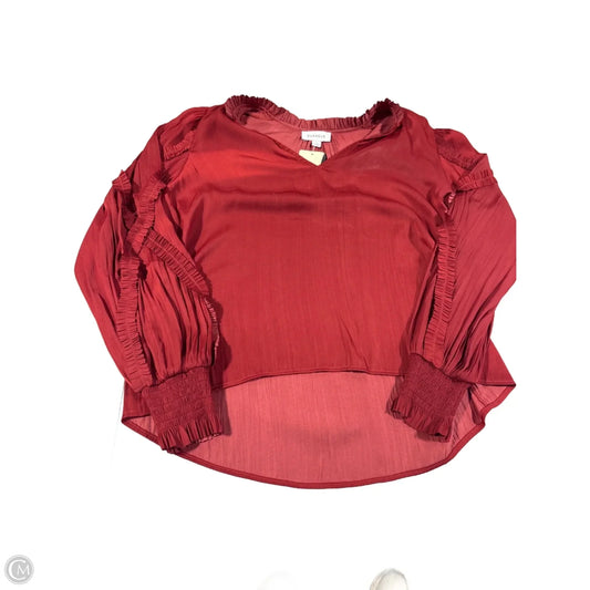 Top Long Sleeve By Evereve In Red, Size: S