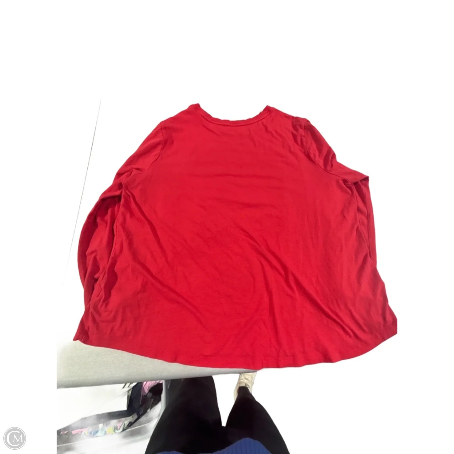 Top Long Sleeve By Terra & Sky In Red, Size: 2x