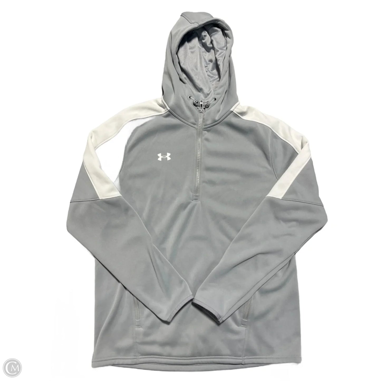 Athletic Sweatshirt Hoodie By Under Armour In Grey, Size: L