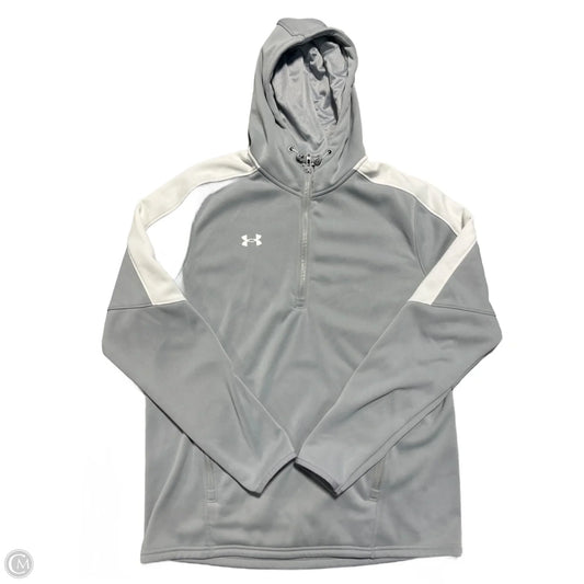 Athletic Sweatshirt Hoodie By Under Armour In Grey, Size: L