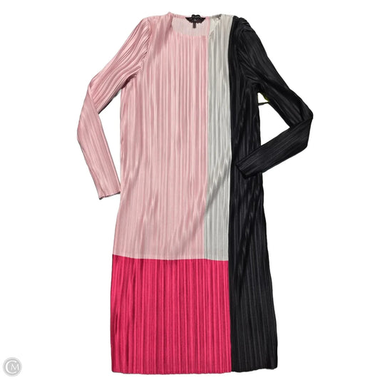 Dress Casual Midi By Ming Wang In Black & Pink, Size: S