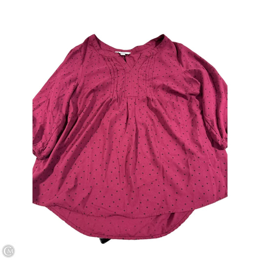 Top 3/4 Sleeve By Croft And Barrow In Maroon, Size: 1x