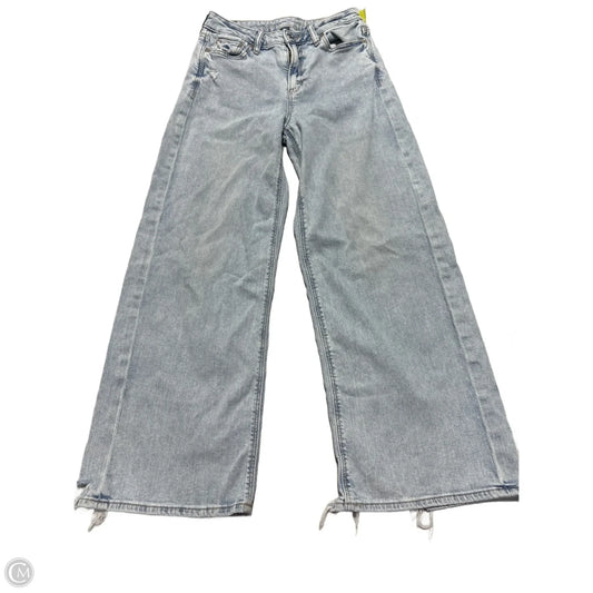 Jeans Wide Leg By American Eagle In Blue Denim, Size: 0