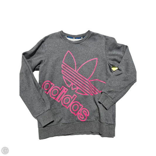 Sweatshirt Crewneck By Adidas In Grey, Size: S