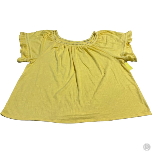 Top Short Sleeve By Max Studio In Yellow, Size: 2x