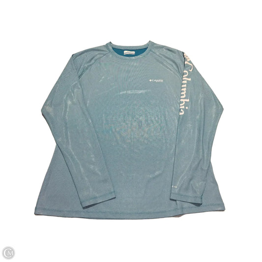 Athletic Top Long Sleeve Collar By Columbia In Blue, Size: L