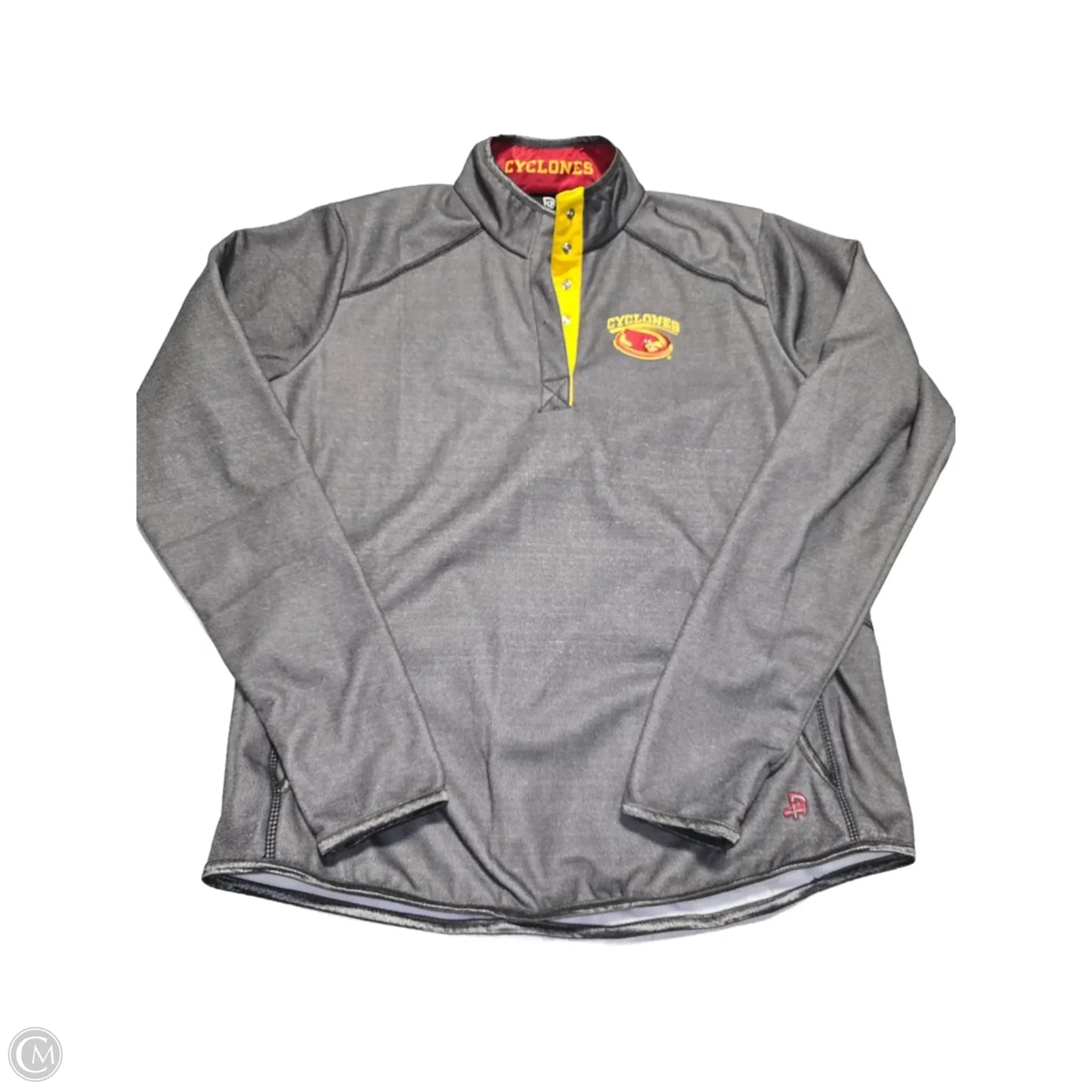 Athletic Jacket By Authentic In Grey, Size: L