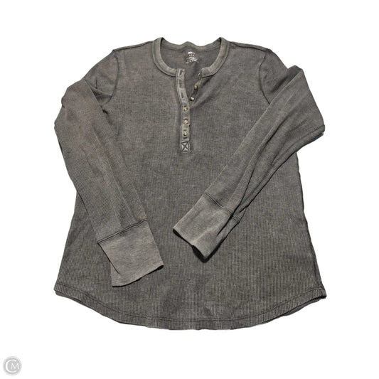 Top Long Sleeve By Aerie In Grey, Size: L