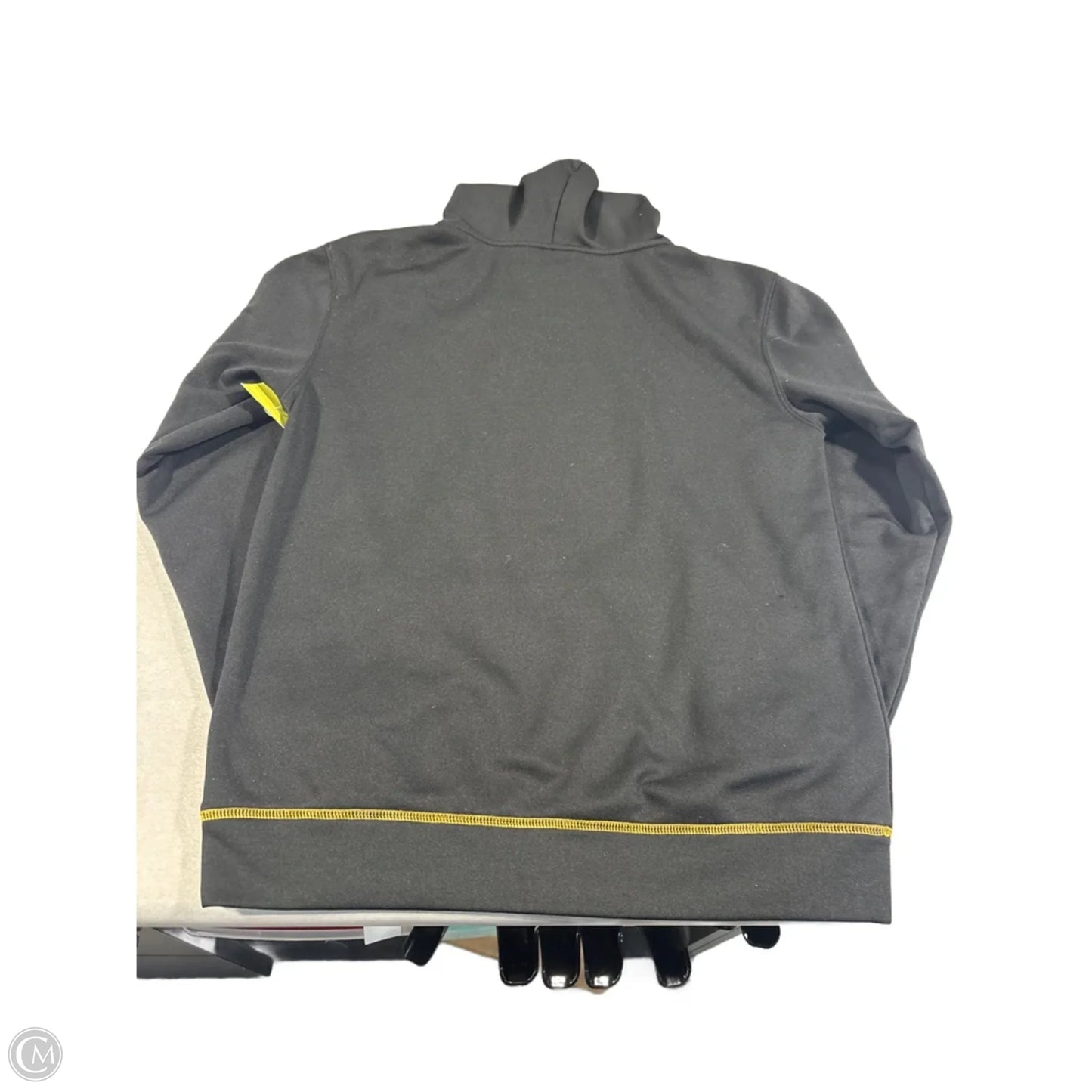 Sweatshirt Hoodie By Russel Athletic In Black & Yellow, Size: S