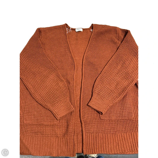 Cardigan By Zenana In Orange, Size: 3x