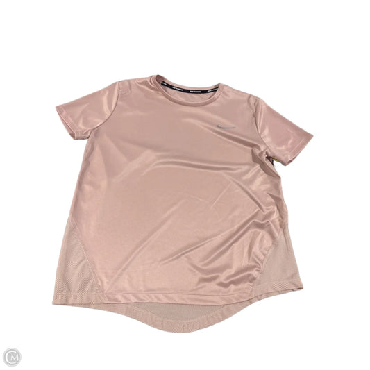 Athletic Top Short Sleeve By Nike In Pink, Size: M