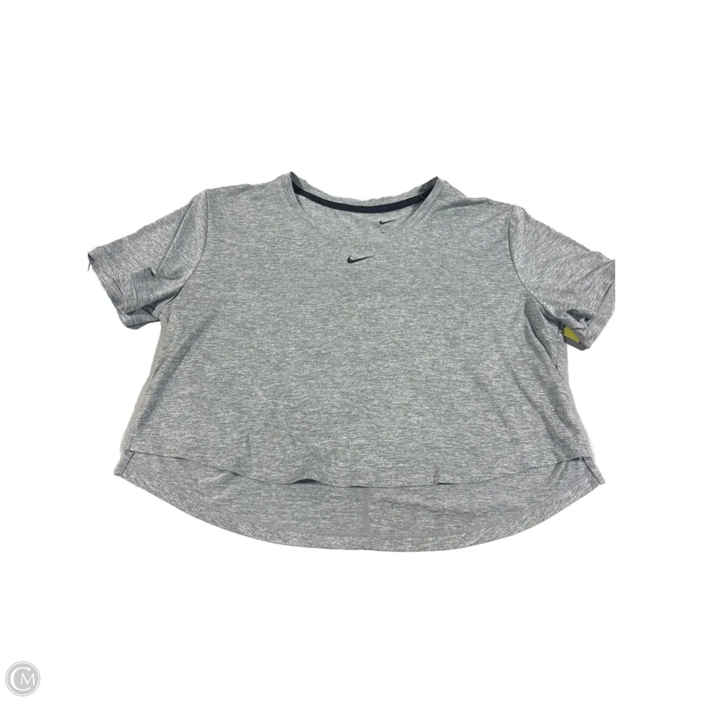 Athletic Top Short Sleeve By Nike In Grey, Size: M