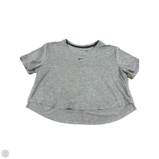 Athletic Top Short Sleeve By Nike In Grey, Size: M