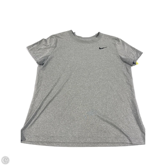 Athletic Top Short Sleeve By Nike In Grey, Size: M