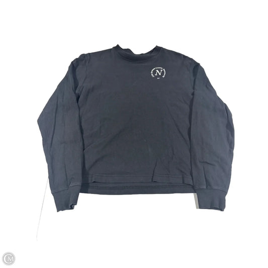 Athletic Top Long Sleeve Collar By Nike In Black, Size: S