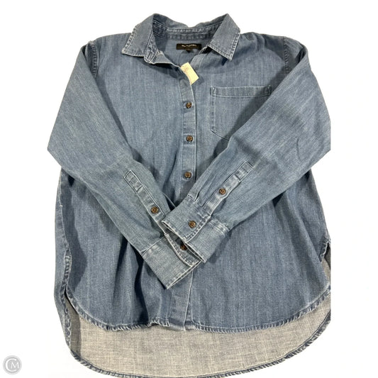 Top Long Sleeve By Banana Republic In Blue, Size: S