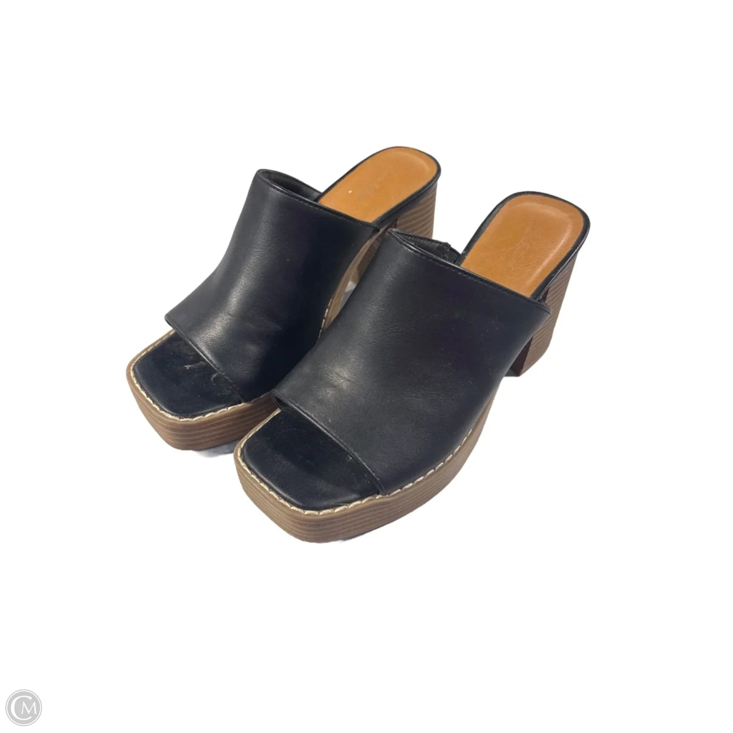 Sandals Heels Block By Universal Thread In Black, Size: 6.5