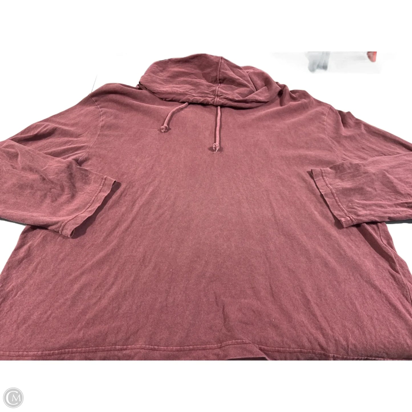 Top Long Sleeve By Double Zero In Maroon, Size: L