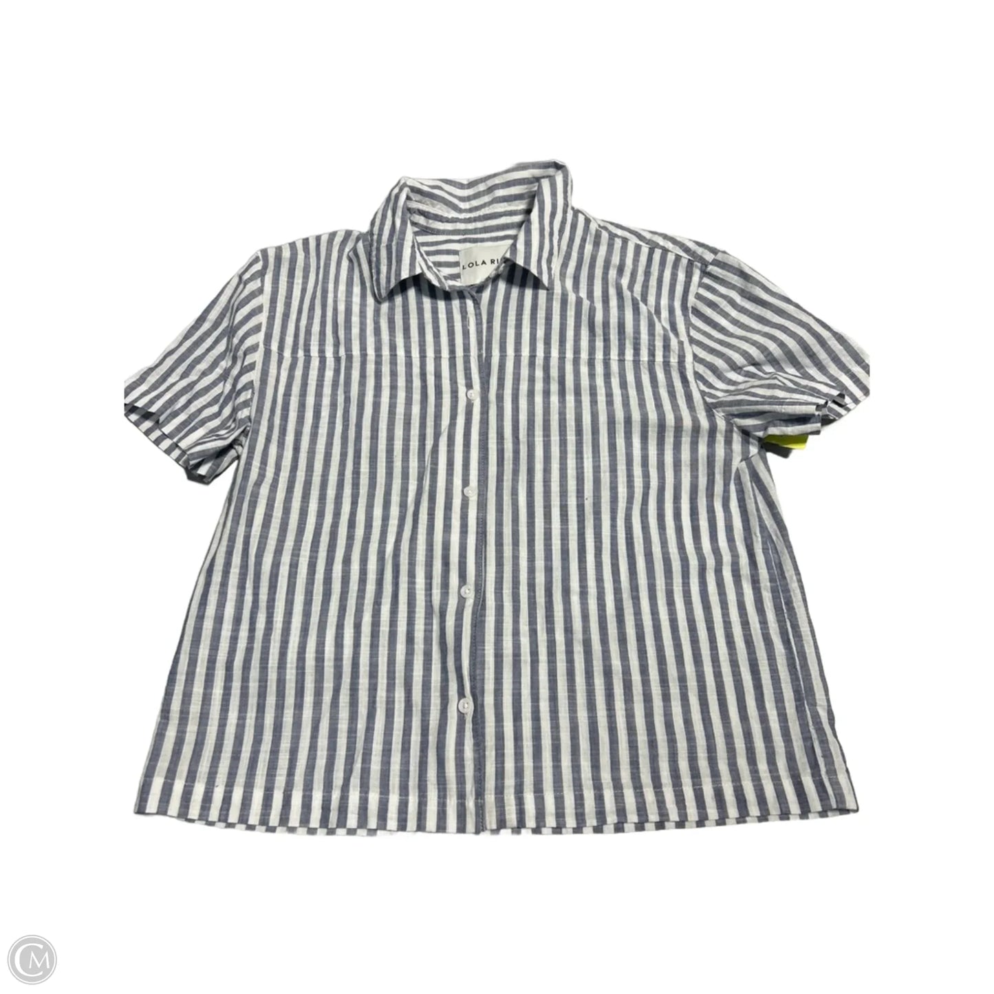 Top Short Sleeve By Lola River In Striped Pattern, Size: M
