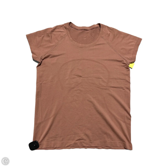Athletic Top Short Sleeve By Lululemon In Pink, Size: Xl