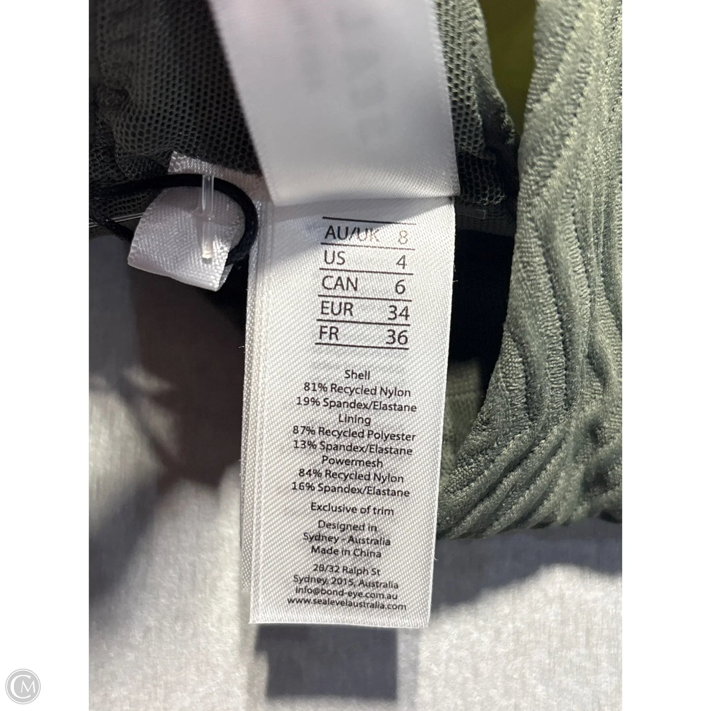 Swimsuit Top By Cma In Green, Size: S