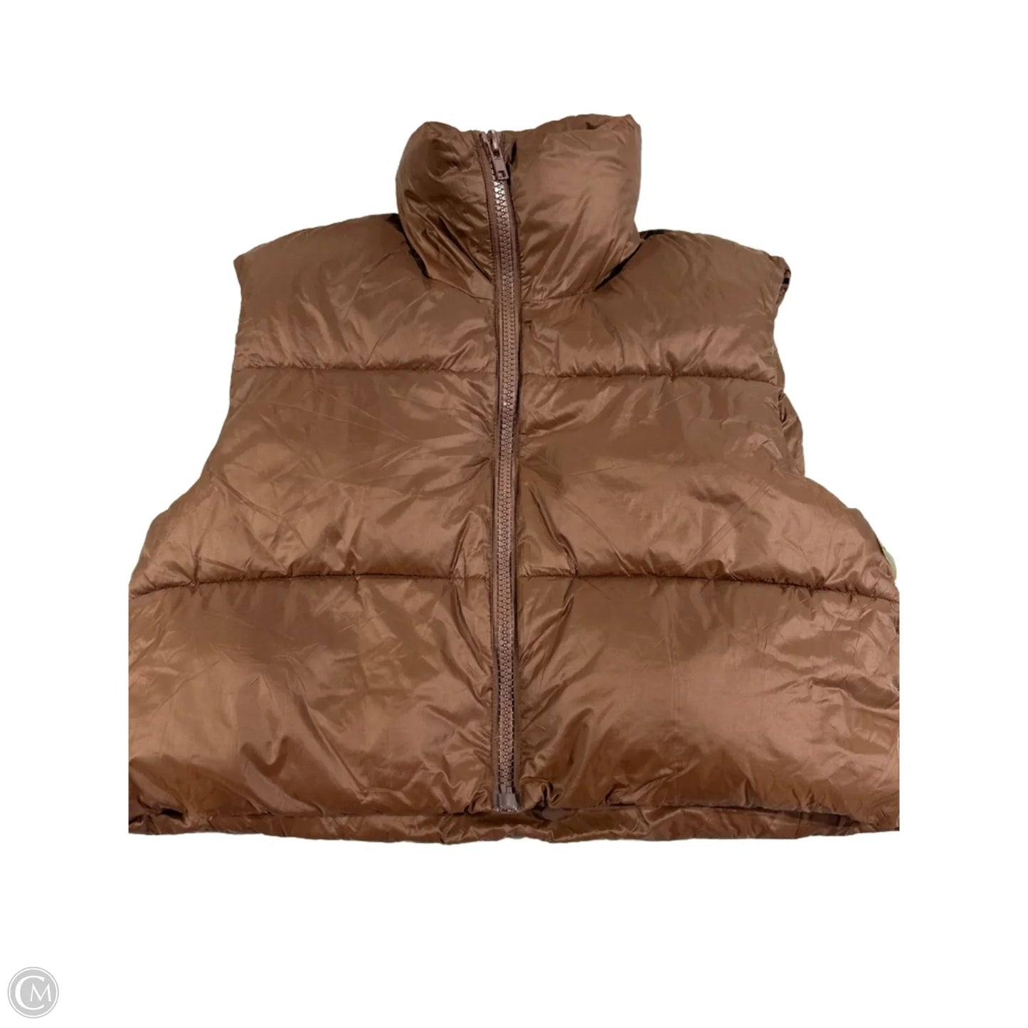 Vest Puffer & Quilted By Cmc In Brown, Size: S