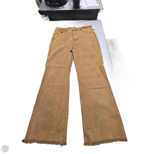 Jeans Wide Leg By Zenana In Tan, Size: 16