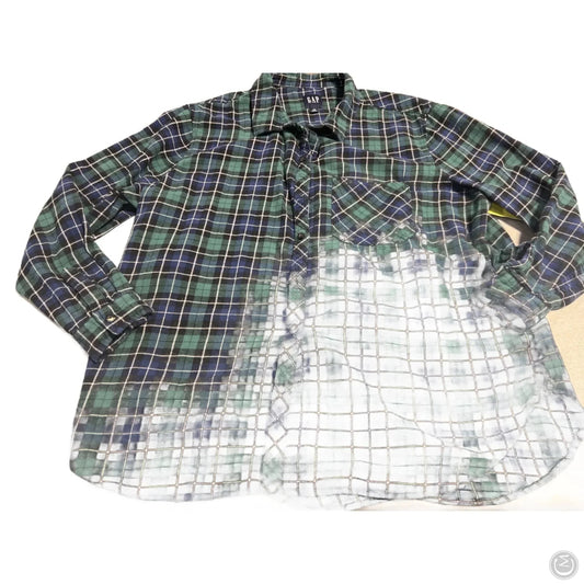 Top Long Sleeve By Gap In Plaid Pattern, Size: Xxl