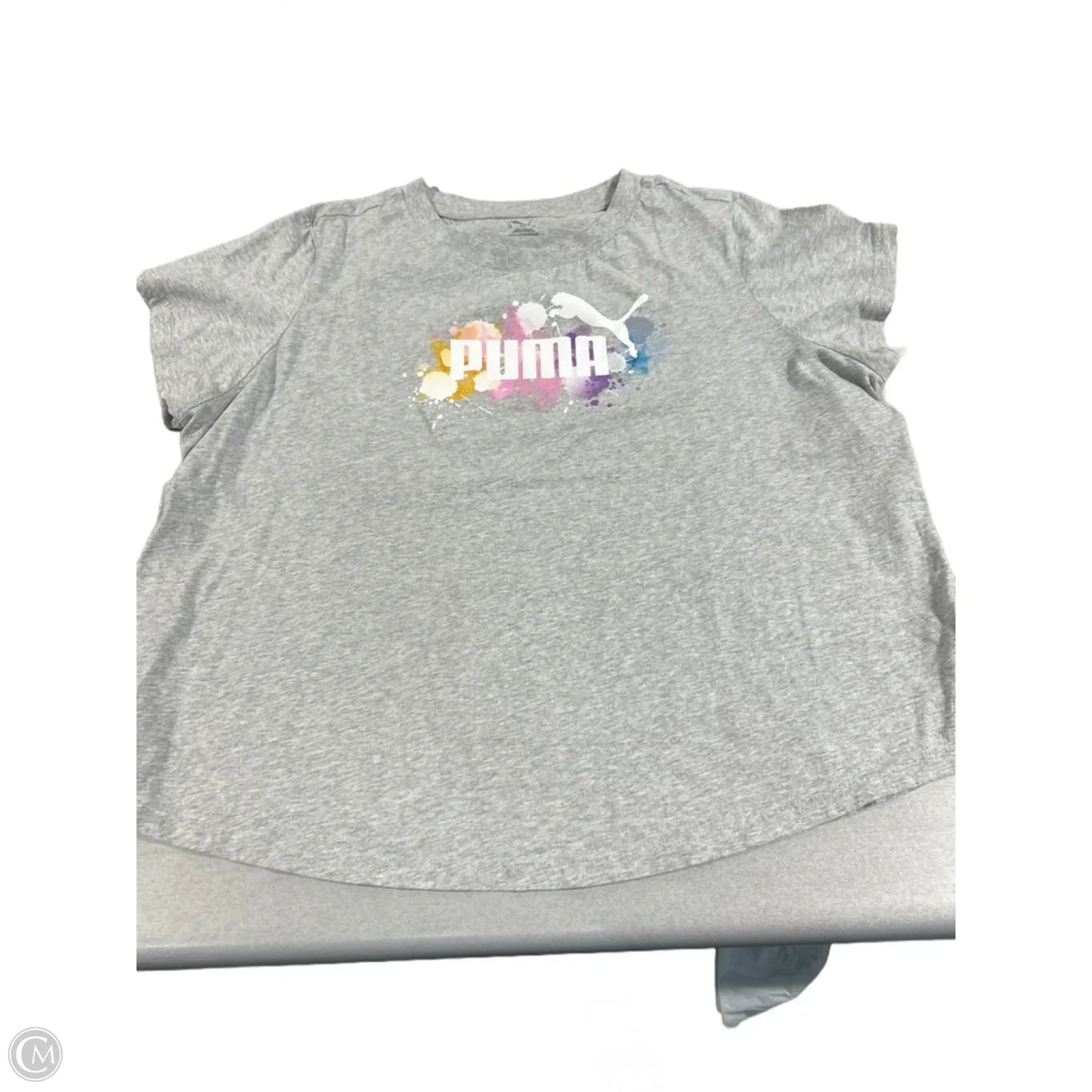 Top Short Sleeve By Puma In Grey, Size: 2x