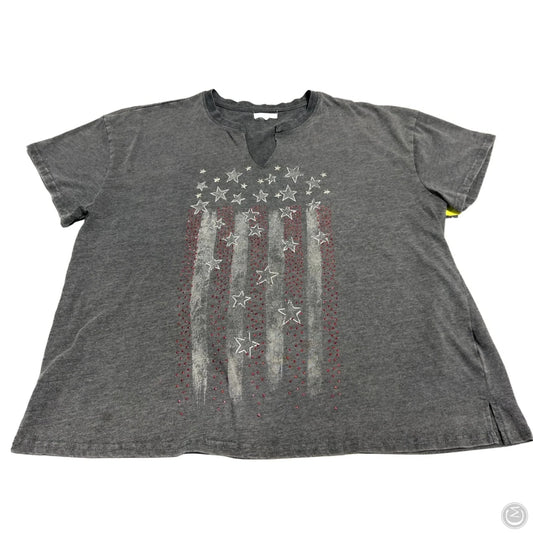 Top Short Sleeve By Maurices In Grey, Size: Xl