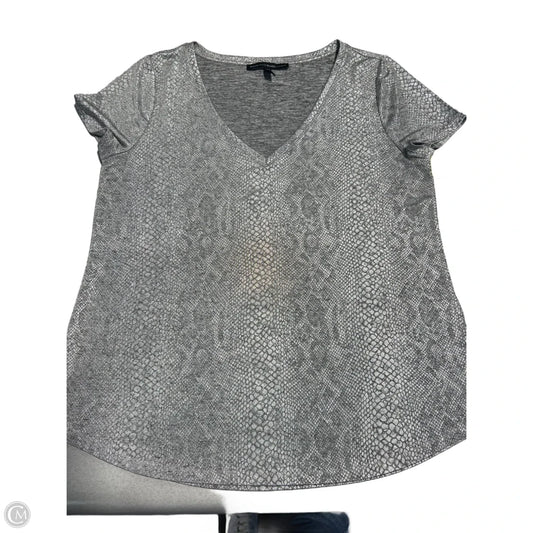 Top Short Sleeve By White House Black Market In Silver, Size: L