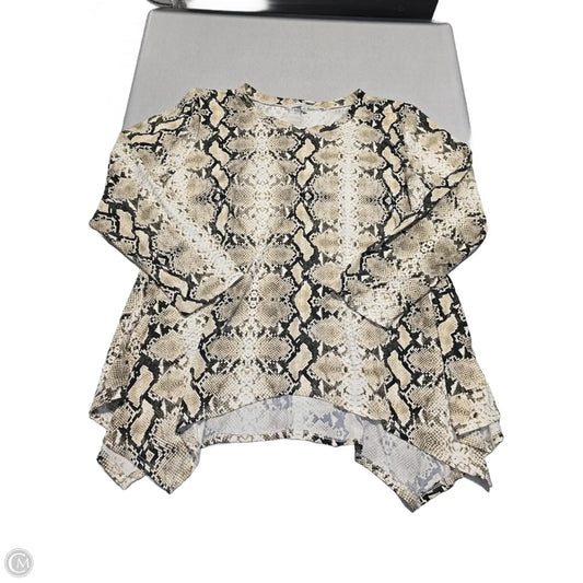 Top 3/4 Sleeve By Green Envelope In Snakeskin Print, Size: 3x