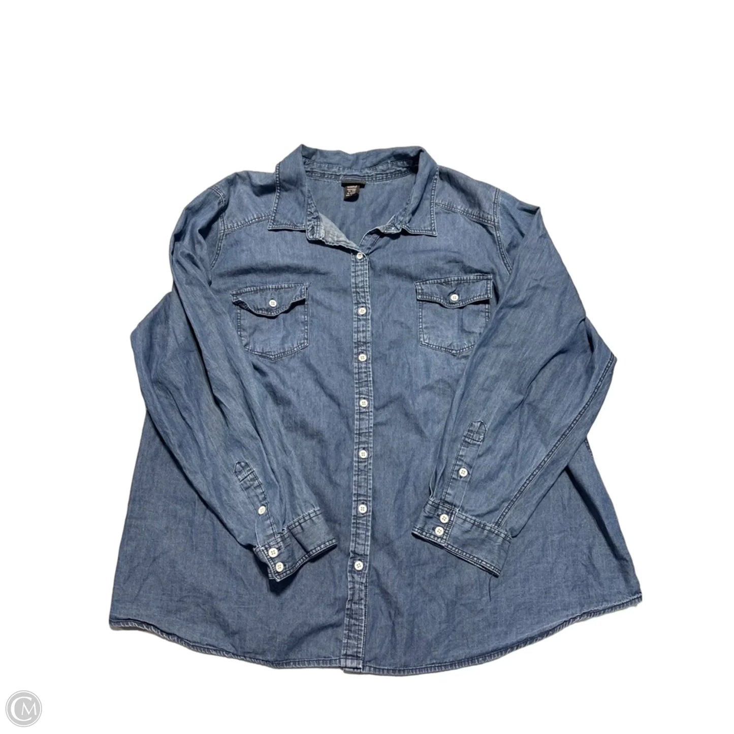 Top Long Sleeve By Torrid In Blue, Size: 3x