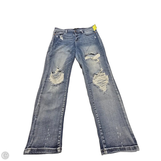 Jeans Straight By Judy Blue In Blue Denim, Size: 12