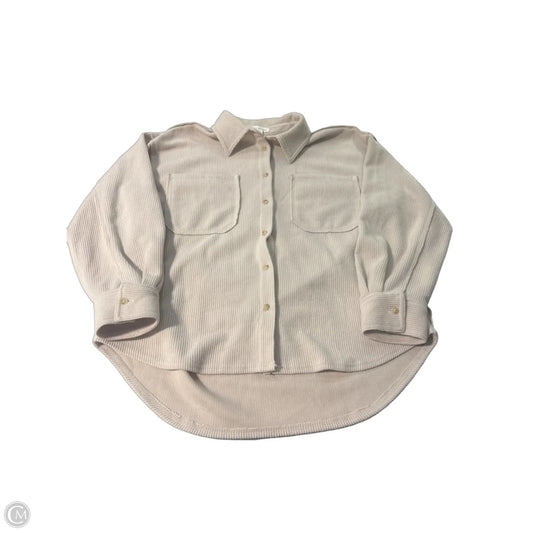 Top Long Sleeve By Blu Pepper In Tan, Size: L