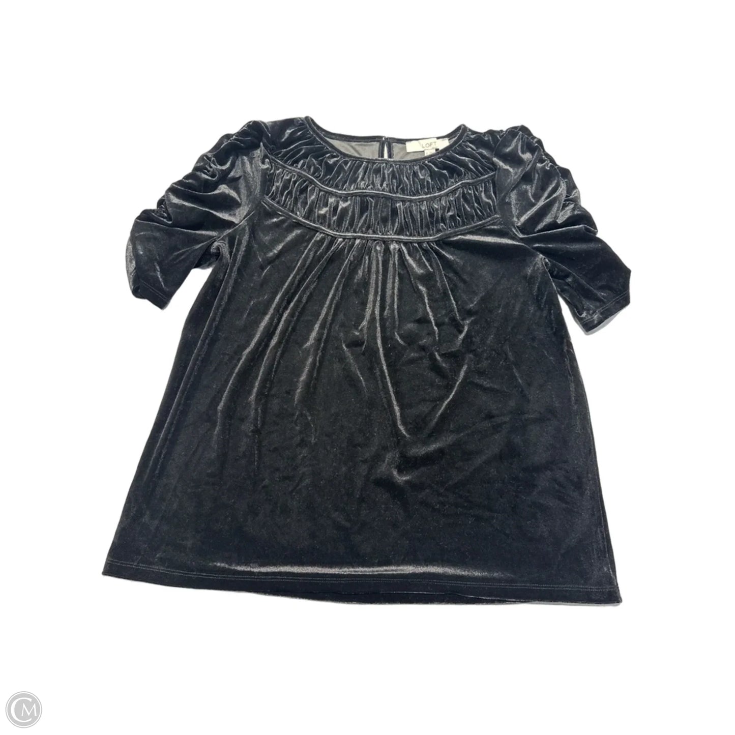 Top Short Sleeve By Loft In Black, Size: S