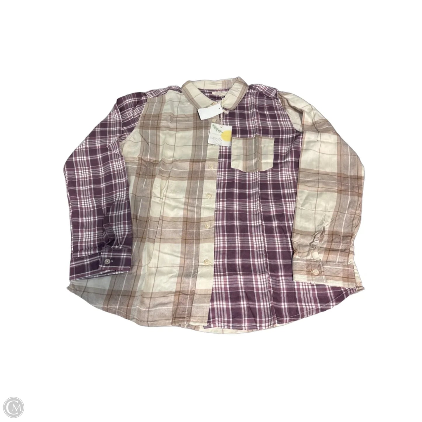 Top Long Sleeve By Thread And Supply In Plaid Pattern, Size: S