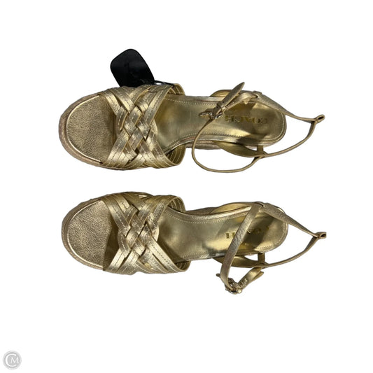 Sandals Designer By Coach In Gold, Size: 9